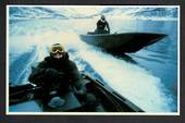 War in the South Atlantic. Coloured postcard. SBS men using rigid raiders for a swift seaborne assault. - 44138 - Postcard