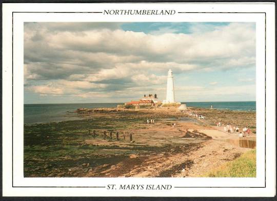 NORTHUMBERLAND St Mary's Island. Modern Coloured Postcard. In the form of a notecard. - 442614 - Postcard