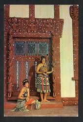 Modern Coloured Postcard by Gladys Goodall of the carved entrance to the Tamatekapua Meeting House. - 444178 - Postcard