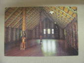 Modern Coloured Postcard by Gladys Goodall of the interior of Whare-Runanga Waitangi. - 444262 - Postcard