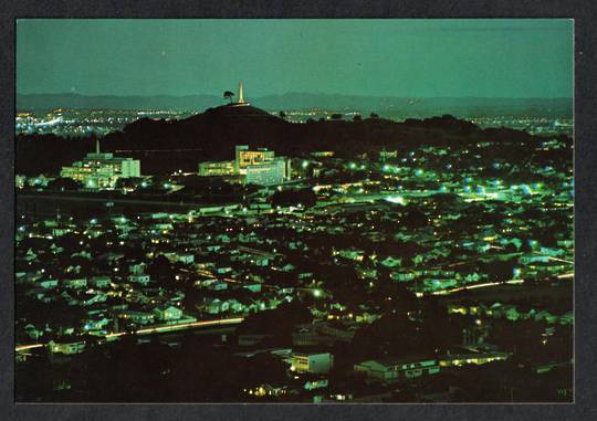 Modern Coloured Postcard by Gladys Goodall of One Tree Hill from Mt Eden at night. - 444329 - Postcard