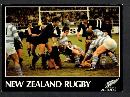 Modern Coloured Postcard of Rugby Test 1979 New Zealand v Argentina. - 444385 - Postcard