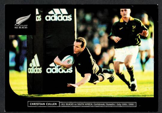 NEW ZEALAND 1999 Coloured postcard of Christian Cullen All Blacks v South Africa 10/7/99. - 444389 - Postcard