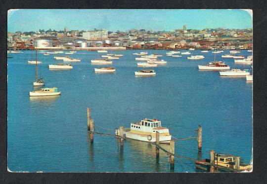 Modern Coloured Postcard by Gladys Goodall of Auckland Harbour Bridge Yacht Anchoage. - 444400 - Postcard