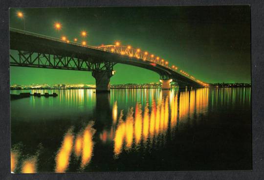 Modern Coloured Postcard by Gladys Goodall of Auckland Harbour Bridge at night. - 444402 - Postcard