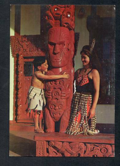 Modern Coloured Postcard by Gladys Goodall of Maori Meeting House Rotorua. - 444431 - Postcard