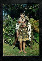 Modern Coloured Postcard by Gladys Goodall of Maori Maid with Taiaha. - 444506 - Postcard