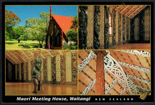 WAITANGI Maori Meeting House.  Modern Coloured Postcard by PPP. Montage. - 444762 - Postcard
