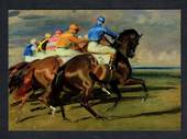 Modern Coloured Postcard of a good start at Newmarket 1857. - 444795 - Postcard