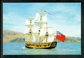 Modern Coloured Postcard of HMS Endeavour. Advertising card for NZI Corporation snd the Captain Cook Memorial Museum. - 444843 -