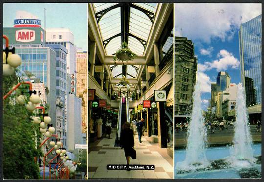 AUCKLAND MID-CITY Modern Coloured Postcard by PPL of Hastings Montage. - 445228 - Postcard