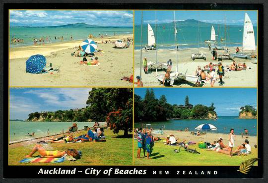 AUCKLAND City of Beaches. Modern Coloured Postcard. Montage. - 445554 - Postcard