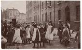 Two postcards. Dancing to Organ. Pick a back fight. Social history of London. - 44728 - Postcard