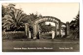 Real Photograph by T G Palmer & Son of Simson Park Memorial Gates Moerewa. - 44765 - Postcard