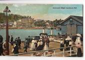 Coloured postcard of Devonport Wharf Auckland. Plenty of action. - 45067 - Postcard