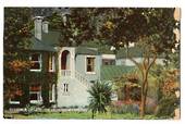 Coloured postcard by Winkelmann of (side view of) Residence of Sir George Grey Kawau. - 45106 - Postcard