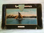 Framed Coloured postcard of Auckland Harbour from Railway Wharf Frame damaged. - 45216 - Postcard