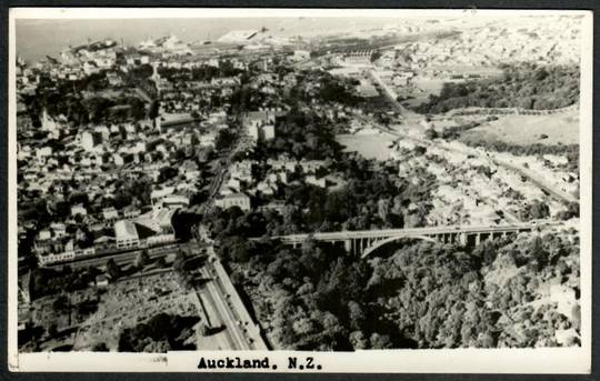 AUCKLAND Real Photograph by N S Seaward. Aerial view. - 45218 - Postcard