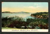 Coloured postcard of Auckland Harbour from the Domain. In fact it is from Point Erin. - 45472 - Postcard