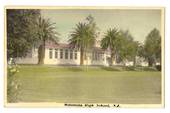 Tinted Postcard by N S Seaward of Matamata High School (later called Matamata College). - 45847 - Postcard
