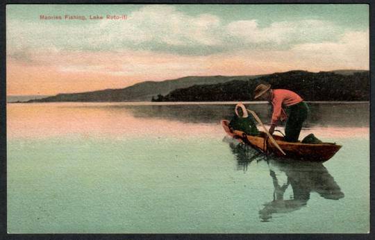 LAKE ROTOITI Maoris Fishing. Coloured Postcard. - 45970 - Postcard