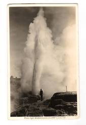 Real Photograph by A B Hurst & Son of Pohutu Geyser Whakarewarewa. - 45972 - Postcard