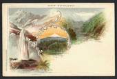 NEW ZEALAND Postal Stationery Victoria 1st Definitive id Brown on coloured postcard by Wayerlow of Waikite Geyser Mount Egmont a