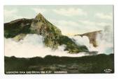 Coloured postcard by E Le Grice of Gibraltar Rock and Frying Pan Flat. - 46081 - Postcard