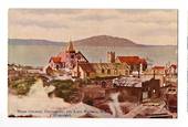 Coloured postcard of Maori Church Ohinemutu and Lake Rotorua. - 46086 - Postcard