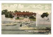 Coloured postcard of The Malfroy Geyser and Government Sanitorium - 46091 - Postcard