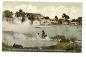 Coloured postcard of Lake Hotel and New Bathhouse Ohinemutu. - 46092 - Postcard
