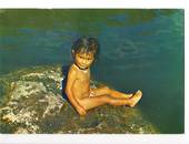 Coloured postcard of a Young Maori Child at the Hot Pool. - 46110 - Postcard