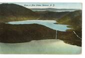 Coloured postcard of Green and Blue Lakes Rotorua. - 46138 - Postcard