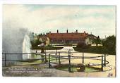 Coloured postcard of The Malfroy Geyser and Government Sanitorium. - 46223 - Postcard