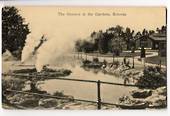 Real Photograph of the Geysers in the Gardens Rotorua. Issued by the Rotorua Press. - 46235 - Postcard