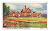 Coloured postcard by G B Scott of Bath House Government Gardens Rotorua. - 46291 - Postcard