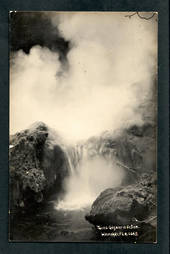 Real Photograph by Radcliffe of Twins Geyser in action. - 46671 - Postcard