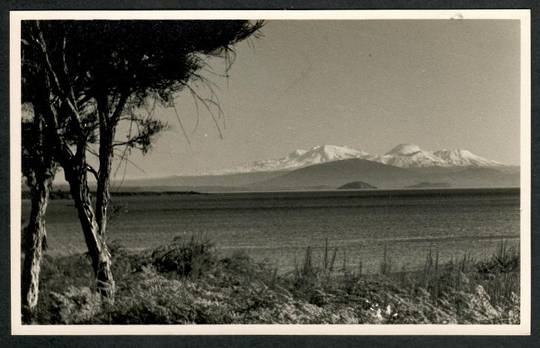 THE MOUNTAINS View across Lake Taupo. Real Photograph  Looks like a postcard produced during the Sales Tax era. - 46672 - Postca