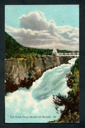 Coloured postcard of The Huka Falls, below the Bridge. - 46702 - Postcard