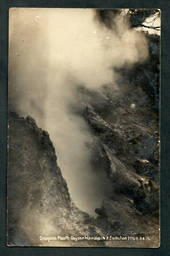 Real Photograph by Radcliffe of Dragon's Mouth Geyser Wairakei in action. Crease. - 46760 - Postcard