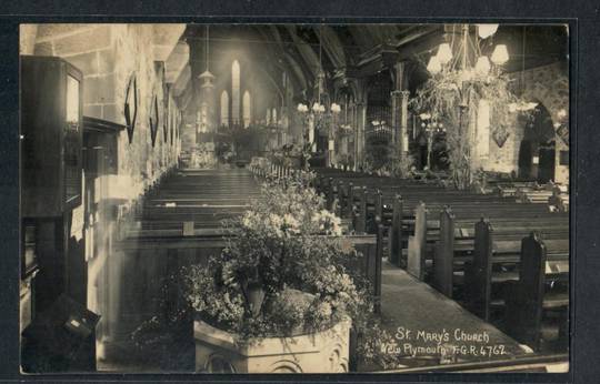 NEW PLYMOUTH Dt Marys Church (Interior) Real Photograph by Radcliffe. - 46929 - Postcard