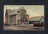 Coloured postcard of New Plymouth Weslyan Church. - 46936 - Postcard