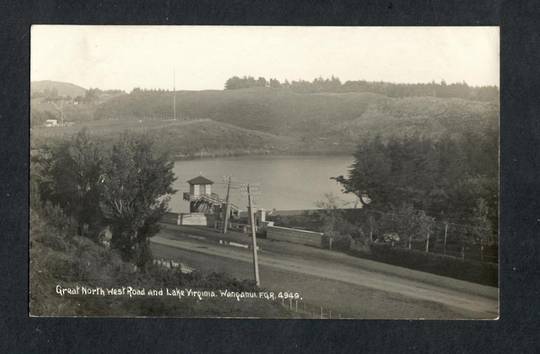 WANGANUI Great North Road and Lake Virginia. Real Photograph by Radcliffe. - 47111 - Postcard