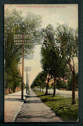 Coloured postcard of Fergusson Street Boulevard Palmerston North. One poor corner. - 47255 - Postcard