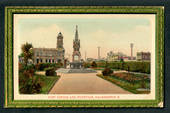 Coloured Postcard by A A Pratt of Post Office abd Fountain Palmerston North. - 47261 - Postcard