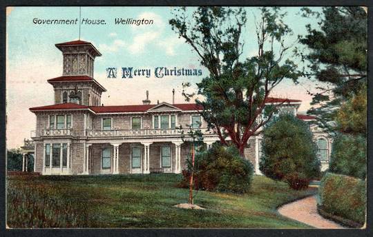 WELLINGTON Government House Coloured Postcard. Merry Christmas. - 47367 - Postcard