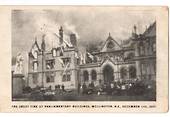 Postcard of the Great Fire at Parliamentary Buildings 11/12/1907. - 47377 - Postcard
