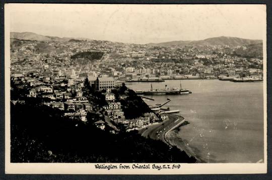 WELLINGTON from Oriental Bay. Real Photograph by A B Hurst & Son - 47391 - Postcard