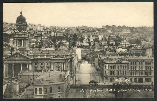 WELLINGTON Town Hall and Kelburne from Harbour. Postcard. Littlebury. - 47446 - Postcard
