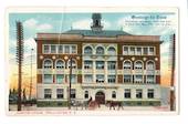 Coloured postcard of Custom House Wellington. Christmas card. Crease. - 47641 - Postcard